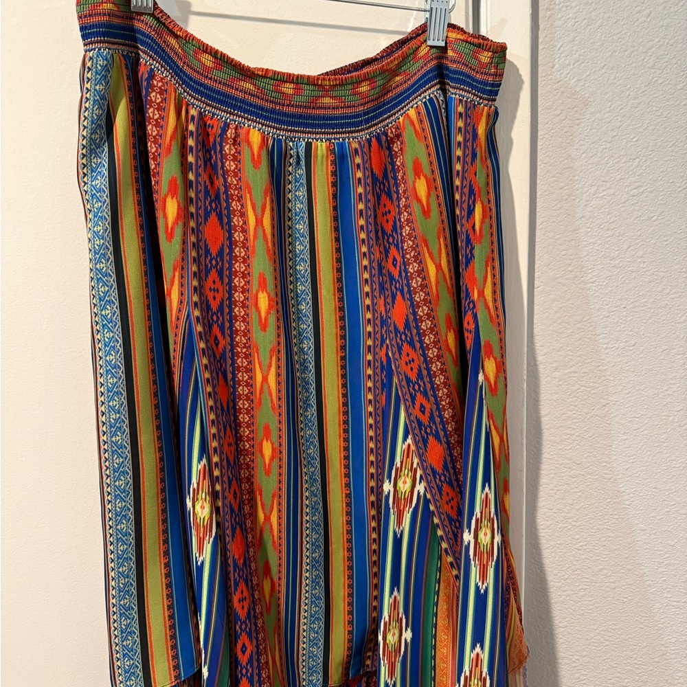 Soft Surroundings Multicolor Patterned Midi Skirt
